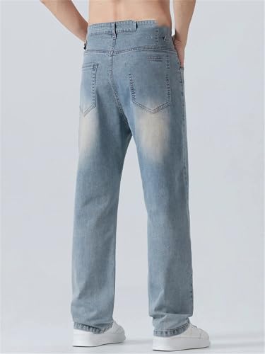 Men's Printed Casual Jeans Summer Thin Multi-Pocket Business Loose Pants2