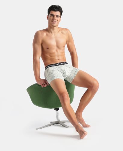 Image of Jockey NY02 Men Super Combed Cotton Elastane Stretch Printed Trunk with Ultrasoft Waistband (Prints May Vary)