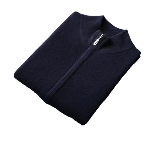 Men's Wool Sweater Vest Zipper Half Turtleneck Sleeveless Cardigan Vest