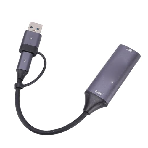 OPPWONG Karta Przechwytująca Wideo 4K, Multimedialny Interfejs HD na USB 3.0 Typu C, Multimedialna Karta Przechwytująca ze Standardami UVC UAC, Idealna do Strumieniowego Nagrywania Gier OBS VLC Amcap