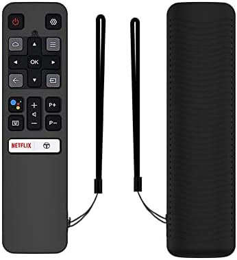 Silicone Remote Cover for TCL FMR1 | FNR1 | RC802V Remote Cover/Iffalcon Smart HD 4K LED TV with Netflix Function Remote Case (Remote Not Included) (Black)