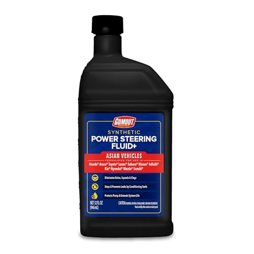 GUMOUT Power Steering Fluid+ for Honda/Acura/Toyota and Other Asian Vehicles | 32 Fl. oz., Single