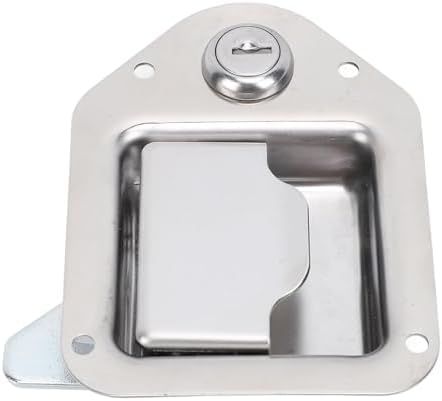 Truck Toolbox Paddle Lock Latch with 2 Keys and Rivets, Stainless Steel Camper Storage Box Latch Trailer Compartment Lock for UTV ATV RV Toolbox Dog Box