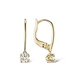 14K Yellow Gold 2/3 Cttw Near Colorless Round Brilliant-Cut Lab Created Diamond Four-Prong Leverback Drop Earrings (G-H Color, VS1-VS2 Clarity)