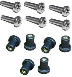 H2o Kayaks M5 Neoprene Well Nut M5 with 20mm Stainless Steel Pozi Screw (Pack 6) (E) by