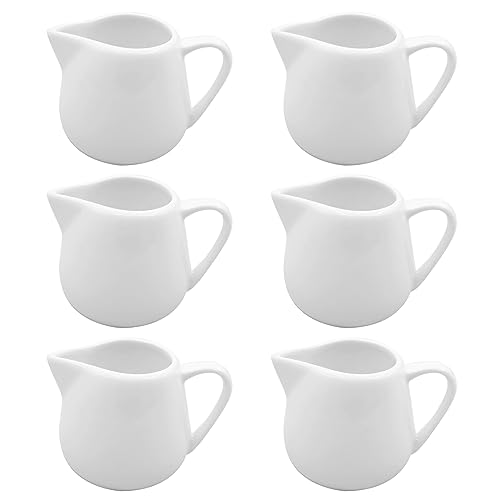 6 eleganti brocca in schiuma di latte in ceramica con manico, capacità 130 ml, beccuccio antigoccia, perfetto per la creazione di caffè in ceramica
