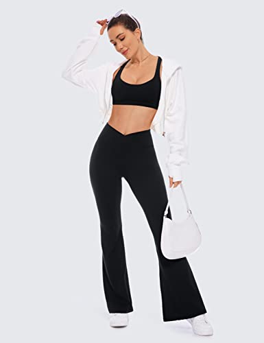 CRZ YOGA Women's Light Support Longline Sports Bra Cross Back Wirefree Removable Cups Yoga Top