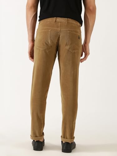 Image of Thomas Scott Men Mid Rise Slim Fit Corduroy Chino Pants