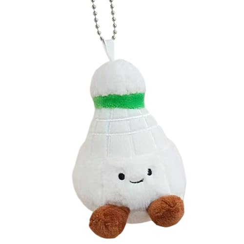 yanzunlrn Joli porte-clés en peluche avec volant de badminton - Décoration douce sur le thème du sport - Pour sacs et clés, Poupée à tête sphérique Penda, taille unique