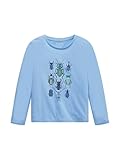 Passform: Regular Fit TOM TAILOR Jungen Kinder Langarmshirt mit Print 1033083, Blau, 104-110