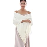 RIIQIICHY Winter Scarf for Women Ivory Pashmina Shawls Wraps for Evening Dresses Large Warm Soft Scarves