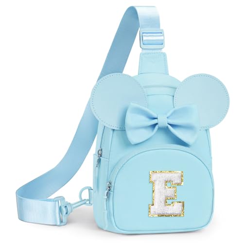 Image of YOOLIFE Initial Crossbody Bag for Girls Kids, Small Sling Bag Fanny Pack for Little Girls Purse, Personalized Bags Monogram Belt Bags, Birthday Gifts for 2 3 4 5 6 7 8 Year Old Girl Kids, Blue (E)