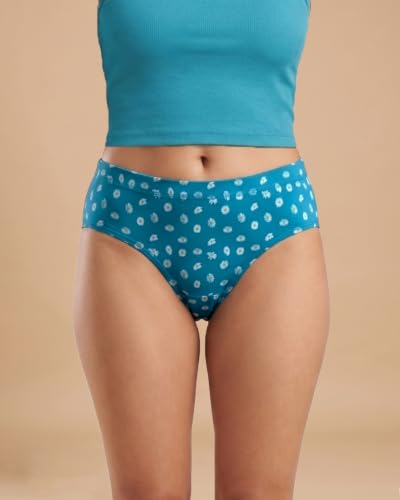 Image of URBAN ADVENTURE Women's Cotton Printed High Waist Full Coverage Briefs | Soft & Stretchable Everyday Hipster Panties | Breathable Comfort Fit | Pack of 3