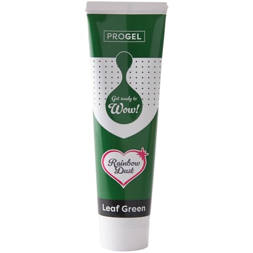 Colorante alimentario profesional Rainbow Dust ProGel, verde hoja 100g