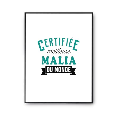 Poster Meilleure Malia du monde - Idée cadeau humour pour anniversaire et fête