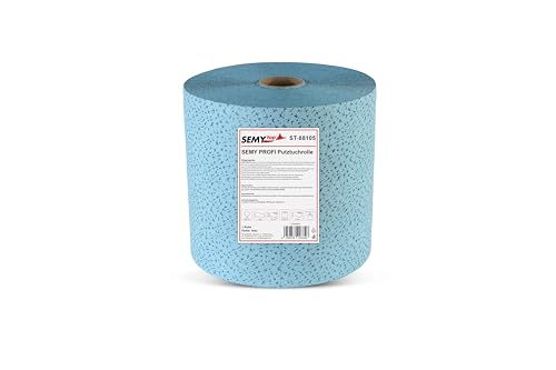 Semy Top Pulizia speciale rotolo di stoffa, blu, 29 x 37 cm, 500 fogli, Confezione 1er (1 x 1 pezzo)