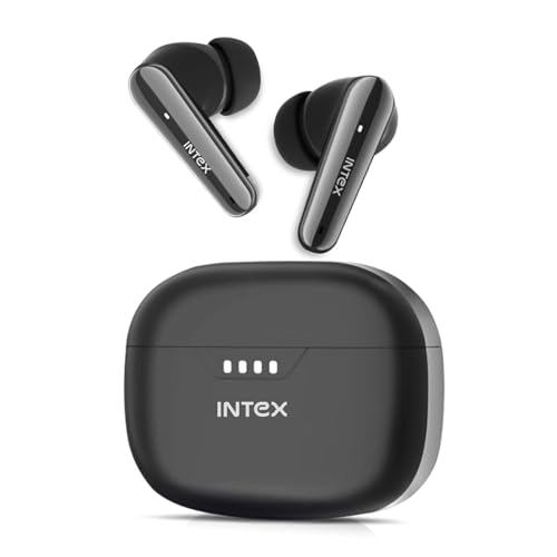 Image of Intex Excel Buds ITW202 (ANC), Active Noise Cancellation 32dB, 40ms Low Latency, Quad Mic, Upto 50Hr Playback, 13mm Dynamic Driver for Deep Bass & Crystal Sound, Bluetooth v5.3, Type C Charging(Black)