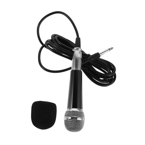 LIFKOME Micrófono Metálico Dinámico con Cable Mano con Diseño Compacto para Karaoke y Streaming para Casa Compatible con Teléfono y Amplificador Color Negro y Plata