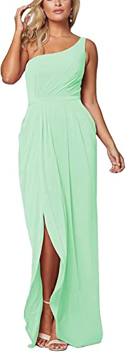 LGHTGR Vestidos de Dama de Honor de Gasa de un Hombro Cover