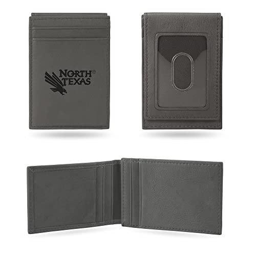 Image of Rico Industries NCAA Gray Laser Engraved Front Pocket Wallet - Compact /Comfortable /Slim