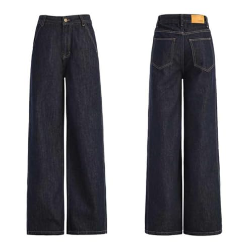 Fleece Lined Jeans Women Petite Thermal Stretch High Rise Wide Leg Winter Jeans Baggy Denim Pants Trendy 20243