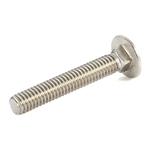 Image of 1 /2-13 x 5 Carriage Bolts, Stainless Steel 18-8 (304), Round Head, Square Neck, Fully Threaded, 5 PCS