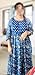 DREAMANGEL FASHION Womens Causal Printed Pure Cotton Maternity Dress Baby Feeding Anarkali Kurta (US, Alpha, Medium, Regular, Regular, Petrol Blue1)
