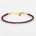 TGH Handmade Red Garnet Beads Bracelet – Genuine Micro Faceted Red Garnet – Passion & Vitality – Gold Plated Chain – 3-3.5mm Beads – 8 Inch – Perfect Valentine’s Day Gift