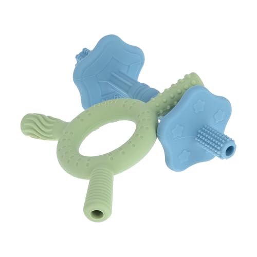 Nuby Hollow Tube Silicone Teething Toy - (2-Pack) Baby Teething Sticks - 3+ Months - Blue and Green