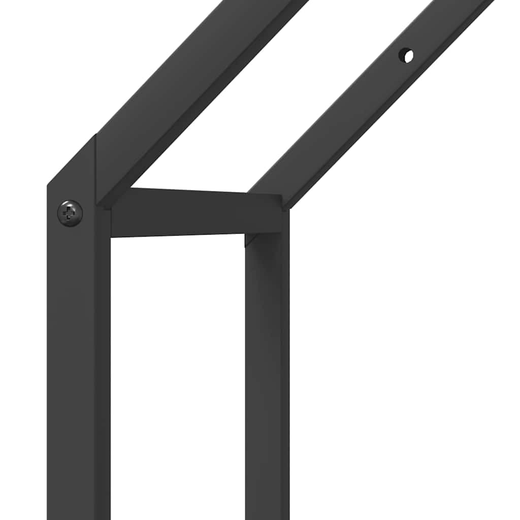 Mangloder Brennholzregal Schwarz aus kaltgewalztem Stahl 40 x 25 x 90 cm, Holzlager für Kamin und Ofen, 100 kg Traglast, für Aufbewahrung, Trocknen, Ordnung im Wohnzimmer, Garten, Terrasse
