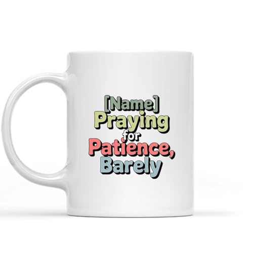 Bold Character Mug with Name Personal Power Identity Aesthetic PRAYING