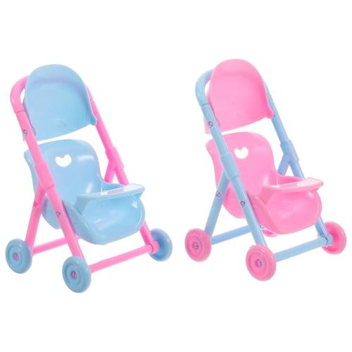 Toyvian 2 Stück Kinderwagen Puppenwagen Puppenzubehör Puppenbuggy Puppenwagen Buggy Puppenkinderwagen Puppenwagen Kutsche Puppen Travel System Kunststoff