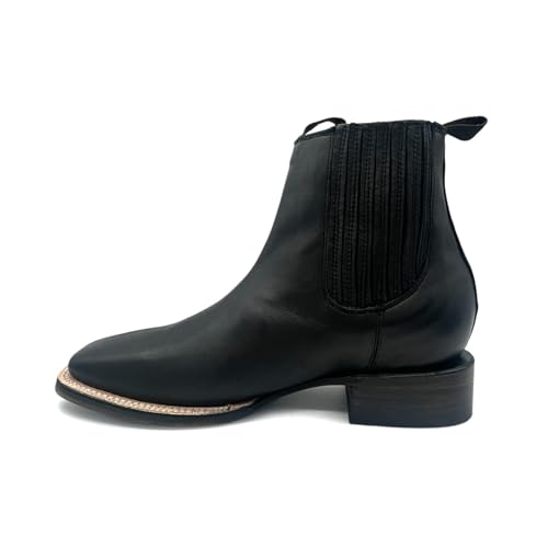 Men’s Square Toe Leather Black Ankle Boot2