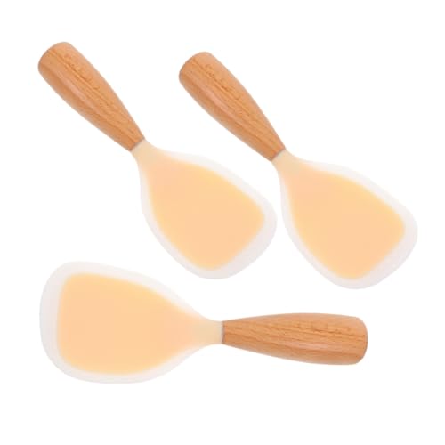 Cabilock Space-saving Stand up Rice Spoon Non Stick Paddle Rice Scooper Comfortable Wooden Grip