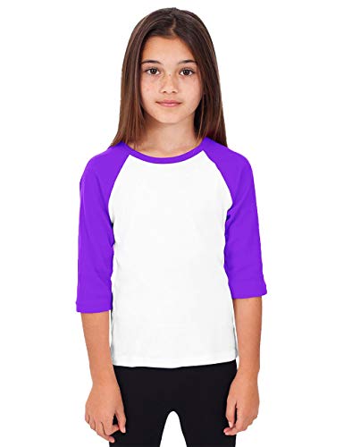 Image of Hat and Beyond Kids Raglan Jersey Child Toddler Youth Uniforms 3 /4 Sleeves T Shirts
