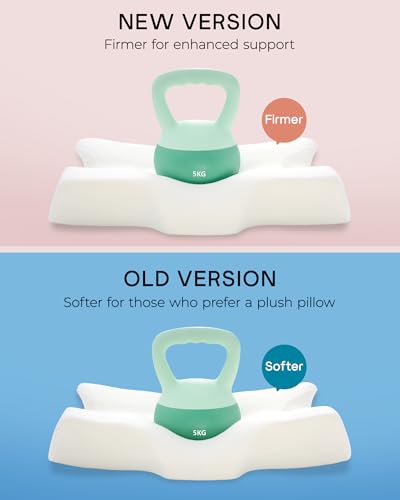 Elviros Cervical Memory Foam Pillows for Neck and Shoulder Pain, Neck Pillow for Sleeping, Side Sleeper Pillows for Adults, Ergonomic Orthopedic Sleeping for Back and Stomach Sleepers (Medium Firm)