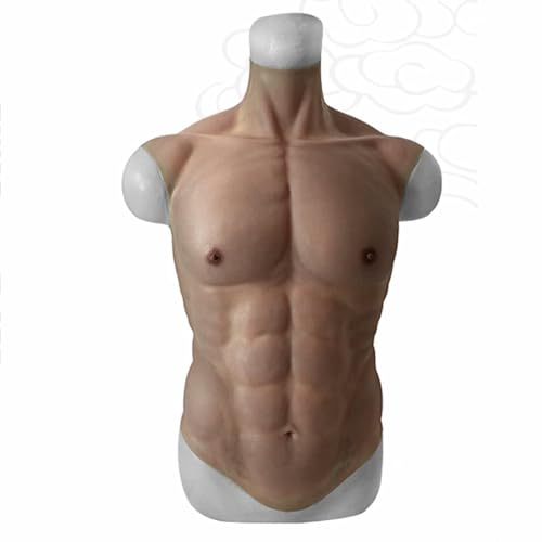 Poitrine masculine réaliste avec faux abs en silicone pour costume crossdresser
