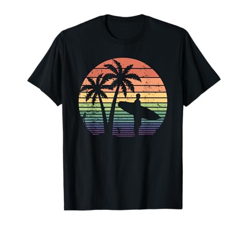 Surfer Retro Hombres Niños Playa Verano Cool Surf Vintage Surf Camiseta