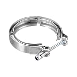 HARFINGTON V Band Clamp 2.8 Inch 304 Stainless Steel V-Band Bolt Clamp for Exhaust Systems Downpipe Exchange Car Accessories, Silver