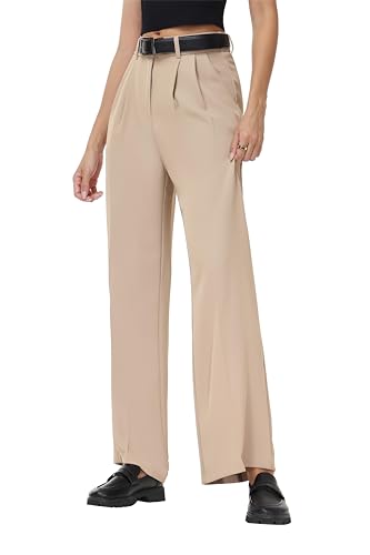 Women Summer Wide Leg Flowy Casual Palazzo Loose Pants Y2K Classic Stylish Stretchy High Waist Trousers Petite/Regular/Tall3