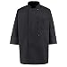 350 Chef Apparel 10 Knot Button Chef Coat-Easy-Care Twill - Black,Small
