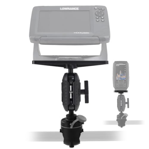 Image of HITORHIKE Universal Fish Finder Mount for Kayak-with Transducer Arm Options,Ball Base,Dual Plates, Fits 9 inch Electronics,Compatible with Garmin /Lowrance /Humminbird(H-Rail Mount Set)