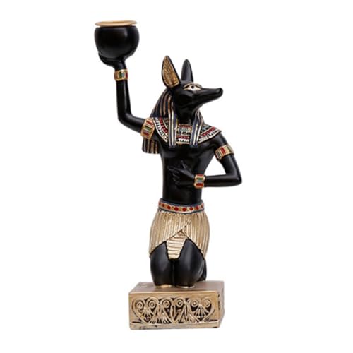 BESPORTBLE Bougeoir Résine Chat Égypte Antique Noir pour Décoration sur Meuble Ou Bibliothèque
