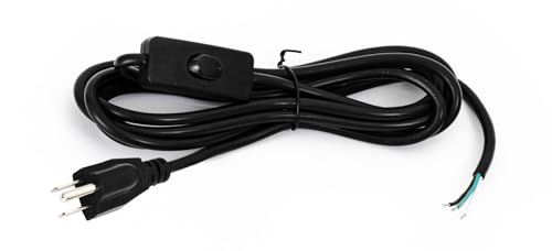 VANoopee Track Lighting Plug Cord 10FT Black, 3 Prong