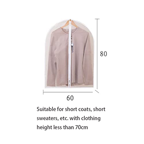 DDGAO Garment Covers Dustproof Clothes Covers Moth Proof Coat Bag with Zip PEVA Translucent Dress Cover Waterproof Anti-mite Breathable Suit Protector 5pcs (60x80cm) - Image 2