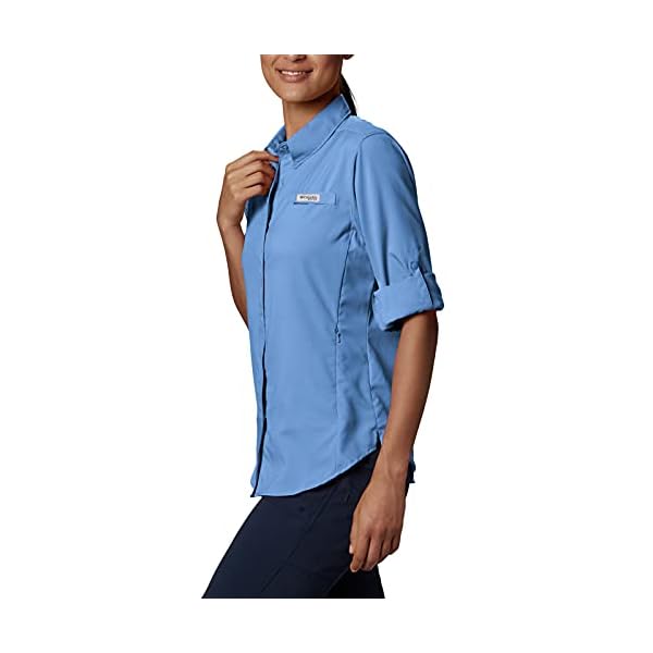 Columbia-Womens-PFG-Tamiami-II-UPF-40-Long-Sleeve-Fishing-Shirt Columbia Women's Tamiami II Long Sleeve Shirt, White Cap(blue), X-Large