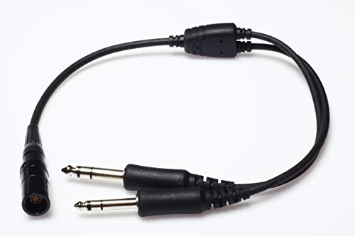 Wirenest 6-Pin LEMO to Dual GA Plug Headset Adapter – Compatible with Bose® A20, A30 and Other Aviation Headsets with LEMO Connection