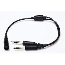 Wirenest 6-Pin LEMO to Dual GA Plug Headset Adapter Compatible with Bose A20, A30 and Other Aviation Headsets with LEMO Connection
