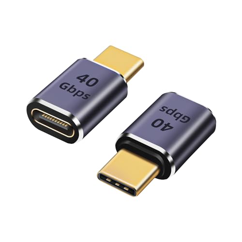 GHQXZT USB C Extender Adapter 40Gbps, 8K 60Hz USB C Male to Female Extension Adapter,USB Type-C Male to Female Extender PD 100W Fast Charging USB 4 Thunderbolt 4 Connector for MacBook Pro(2 Pack)
