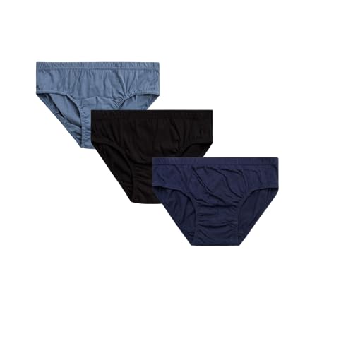 Image of Acumen Men's Underwear Briefs 3-Pack - 100% Combed Cotton, Anti-Bacterial Technology - Premium Ultrasoft Waistband
